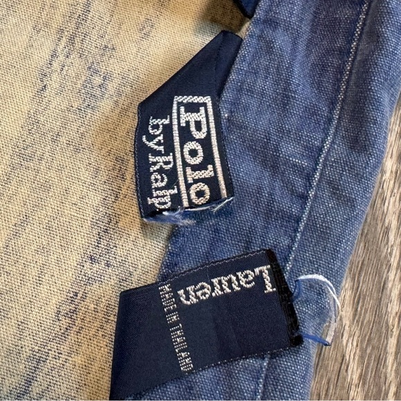 Polo Ralph Lauren Vintage XL Blue White Striped Harrington Zip Jacket rare - Picture 6 of 8